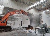 Disassembly and renovation works in a hall and office building