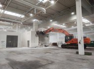 Disassembly and renovation works in a hall and office building