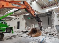 Disassembly and renovation works in a hall and office building