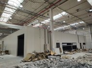 Disassembly and renovation works in a hall and office building